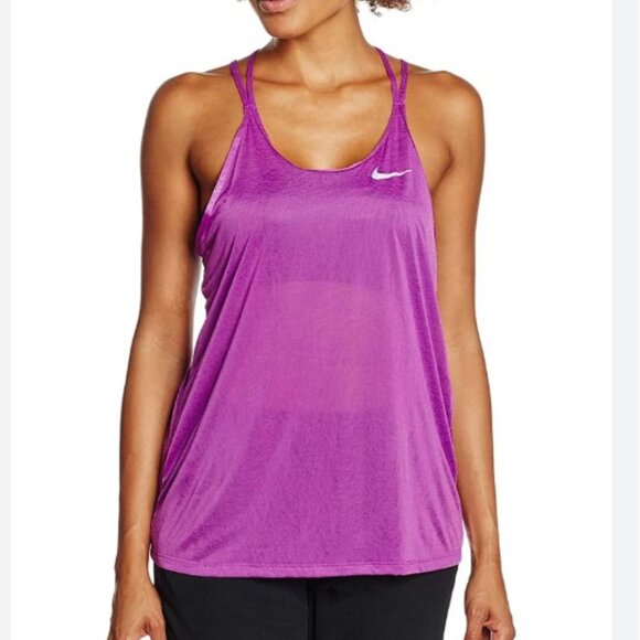Nike Women’s Dri-Fit Neon Purple Sheer Racer Back Tank Top Size M medium - Picture 1 of 8